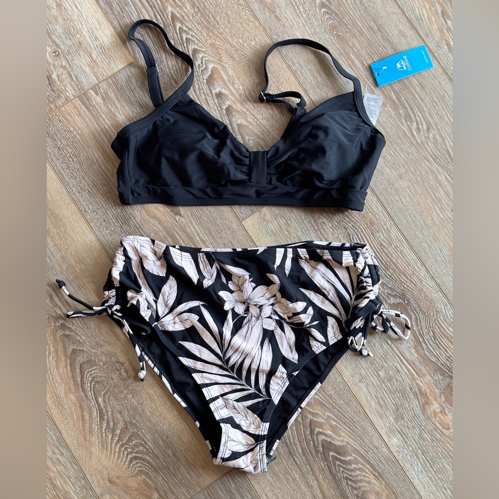 NWT Cupshe Elegant Black Bikini Size L